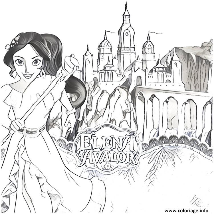 Dessin chateau royaume de elena avalor Coloriage Gratuit à Imprimer