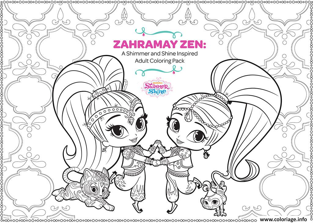 Dessin Zahramay Zen shimmer et shine Adult Coloriage Gratuit à Imprimer