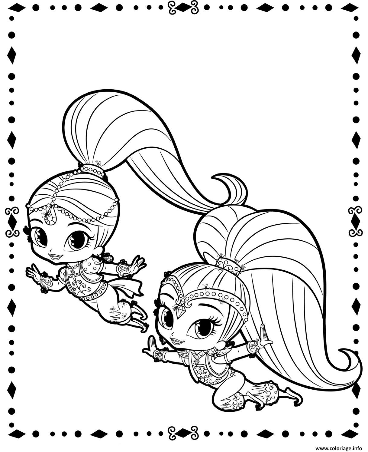 Dessin Fluing Genies shimmer et shine Coloriage Gratuit à Imprimer