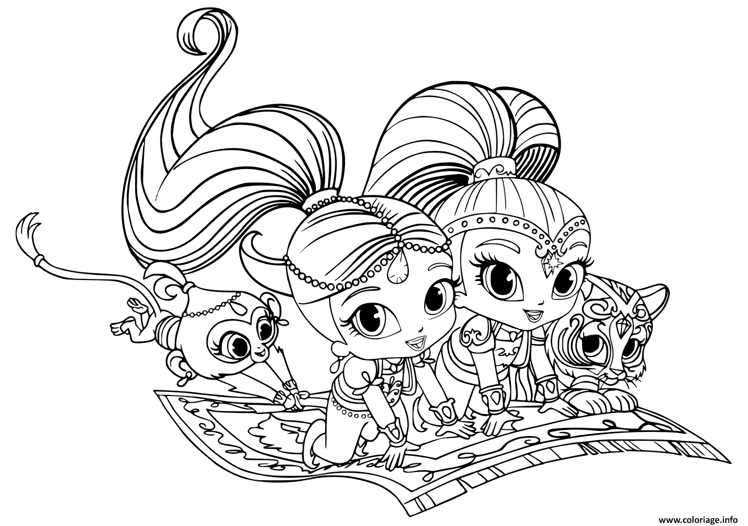 Dessin shimmer et shine Pets Coloriage Gratuit à Imprimer