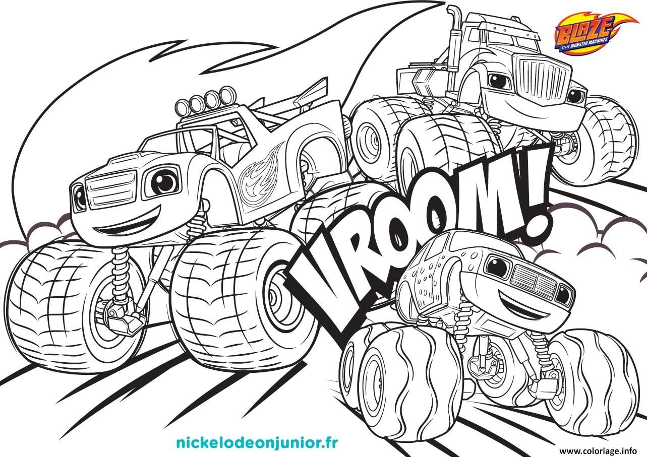 Dessin blaze et les monsters machines vroom vroom Coloriage Gratuit à Imprimer