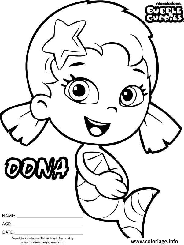 Dessin Bubble Guppies Dona Smile Coloriage Gratuit à Imprimer