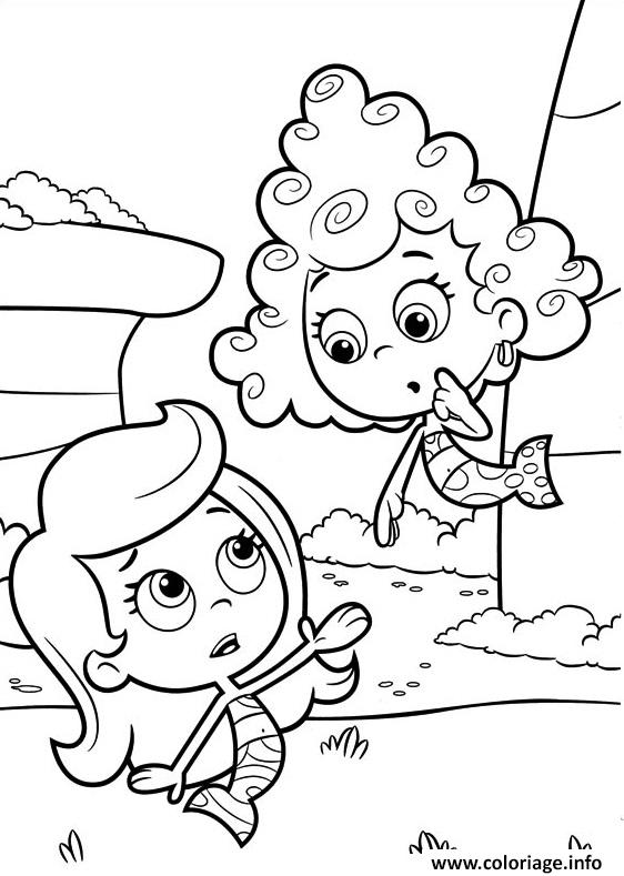 Dessin Bubble Guppies Coloring Page Deema and Molly Coloriage Gratuit à Imprimer