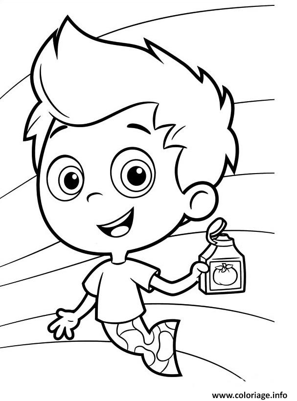 Dessin bubulle guppies adore le jus de tomate Coloriage Gratuit à Imprimer