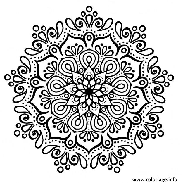 Coloriage Cute Mandala Sans Couleur Noir Et Blanc Dessin