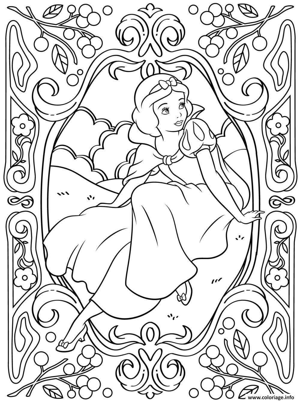 Coloriage Mandala Disney Princesse Blanche Neige Dessin à Imprimer