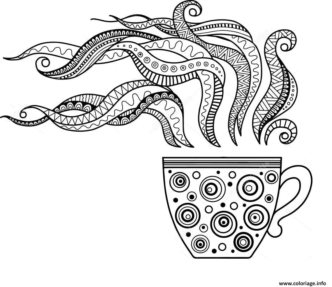 Dessin belle tasse a cafe a colorier Coloriage Gratuit à Imprimer