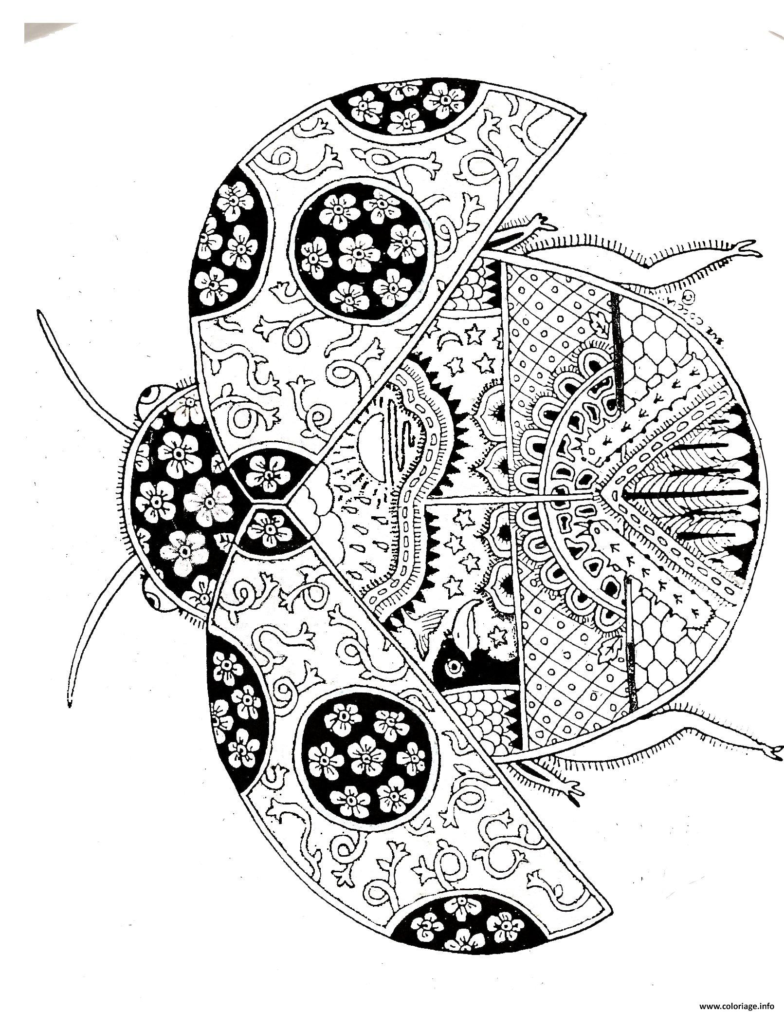 ladybug mandala coloriage