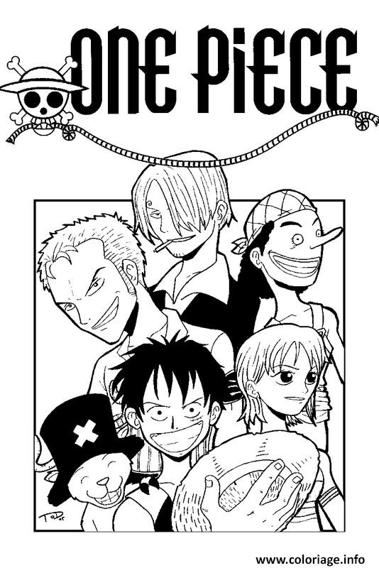 Dessin one piece manga toute lequipe Coloriage Gratuit à Imprimer