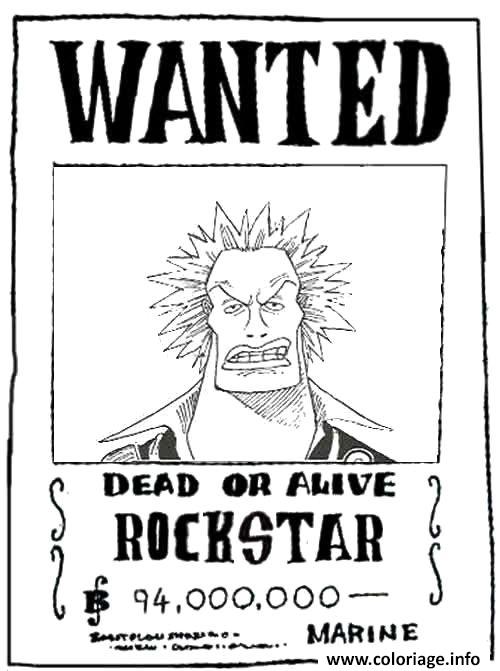 Coloriage One Piece Wanted Jinbei Dead Or Alive Dessin One Piece à imprimer