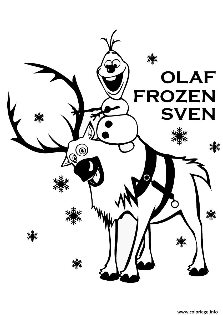 Coloriage Olaf Et Avec Sven Dessin à Imprimer