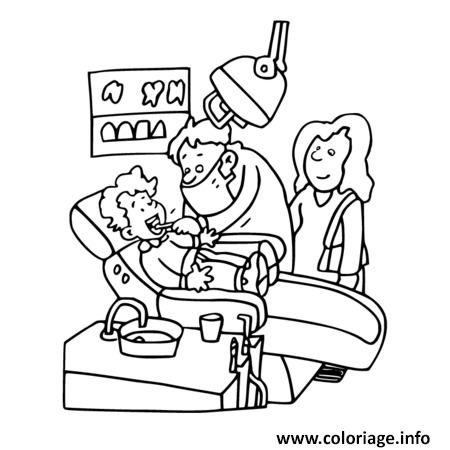 Dessin dentiste Coloriage Gratuit à Imprimer