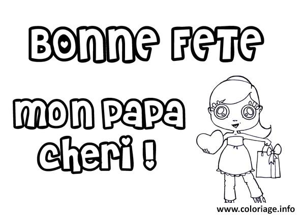 Dessin bonne fete mon papa cheri Coloriage Gratuit à Imprimer