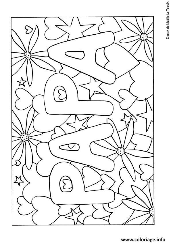 Dessin fete des peres avec mot papa mandala doodle Coloriage Gratuit à Imprimer