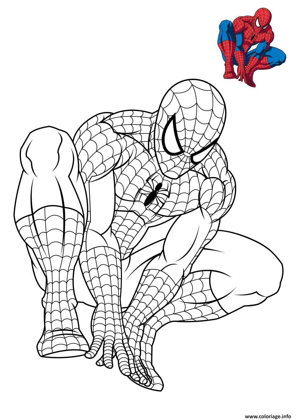 Coloriage Spiderman 3 En Reflexion Dessin à Imprimer