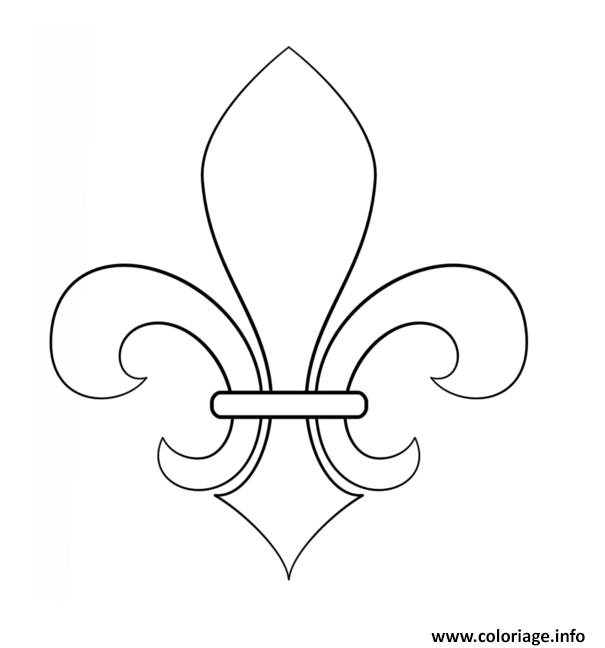 Dessin Fleur de lis France Quebec New Orlean Coloriage Gratuit à Imprimer