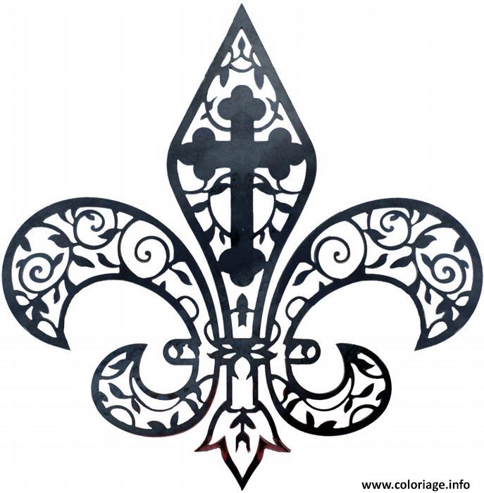 Dessin Fleur de lis ventage by ALT Coloriage Gratuit à Imprimer