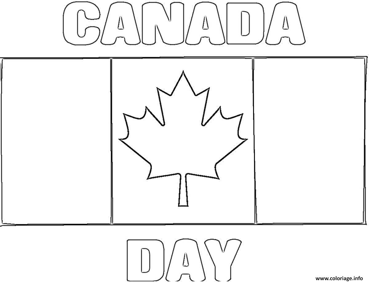 Dessin Canada flag fete du canada Coloriage Gratuit à Imprimer