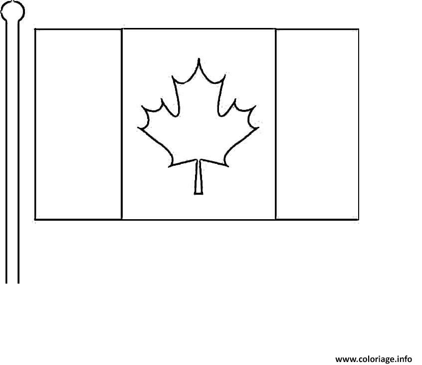 Dessin drapeau du canada canadian flag Coloriage Gratuit à Imprimer