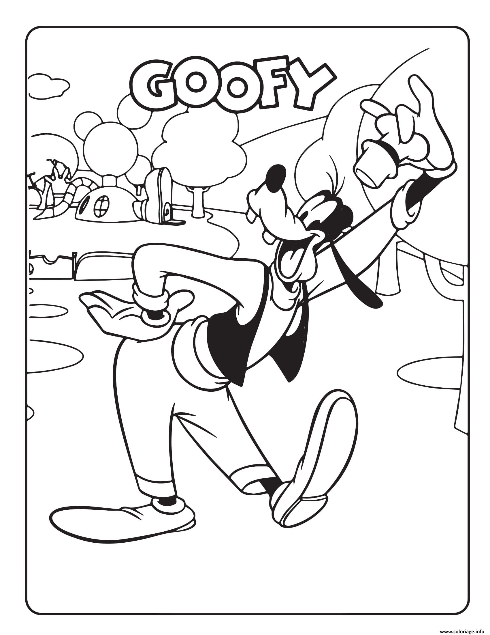 Coloriage Goofy Disney Dessin