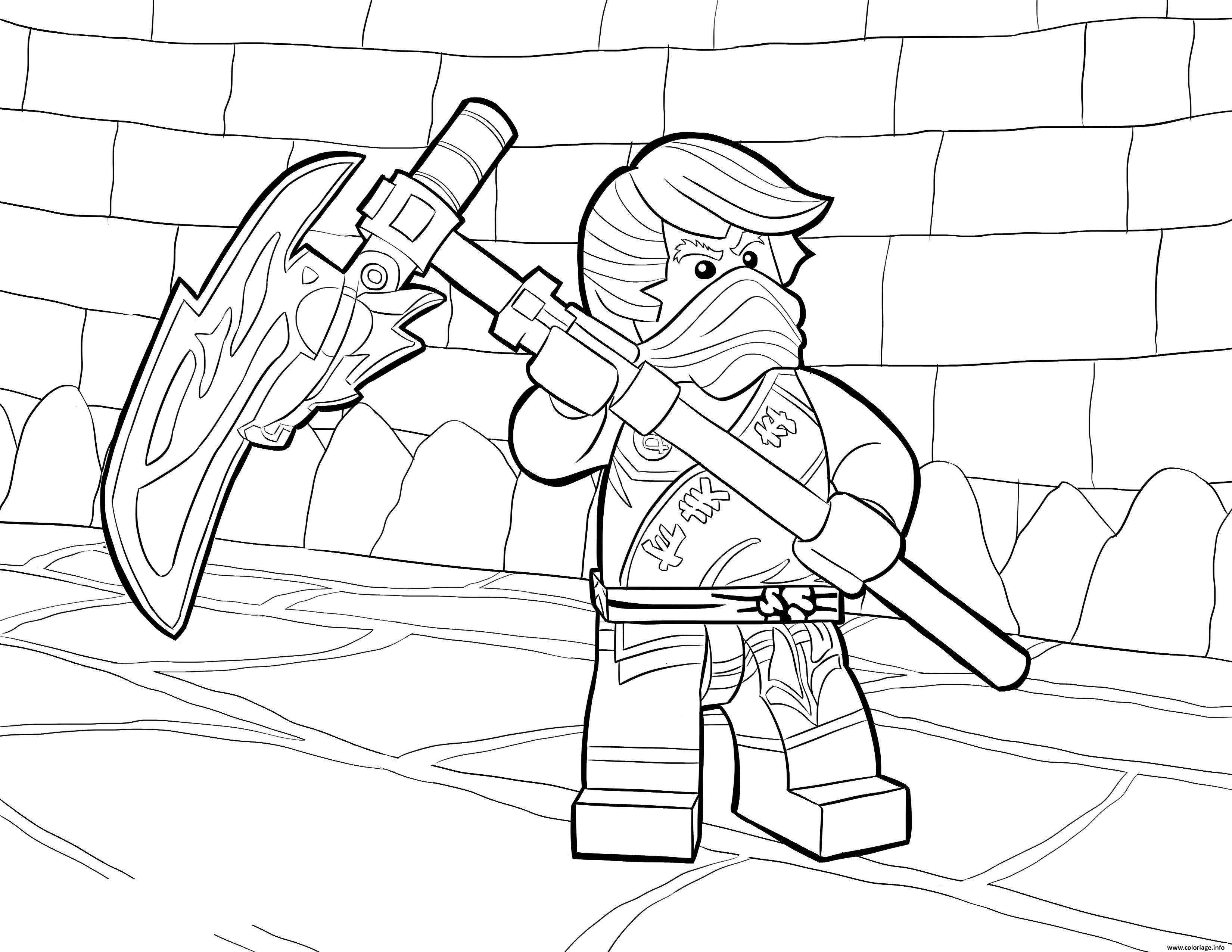 Coloriage LEGO Ninjago Cole Tournament Of Elements JeColorie