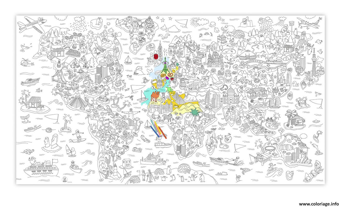 Poster à colorier XXL - Atlas (180 x 100 cm)