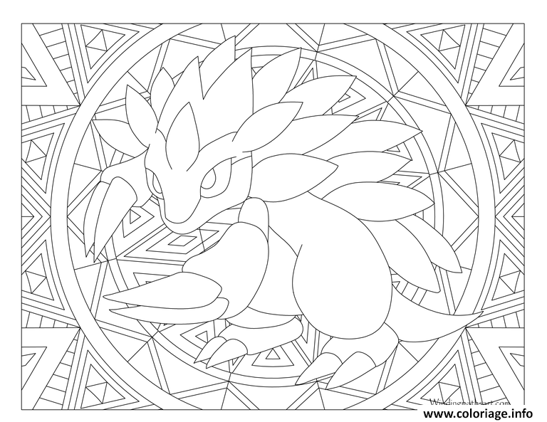 Coloriage Adulte Pokemon Mandala Sandslash Dessin à Imprimer