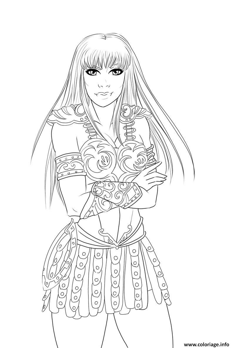 Dessin xena la guerriere Coloriage Gratuit à Imprimer