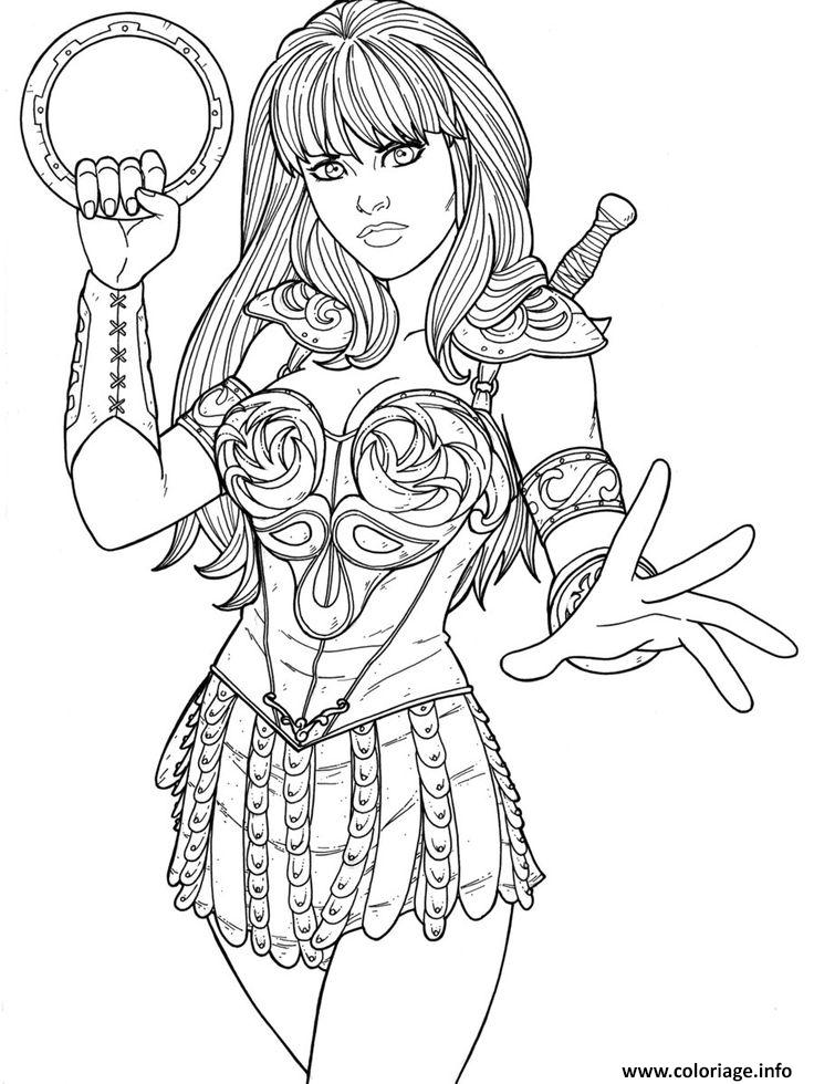 xena super heros coloriage