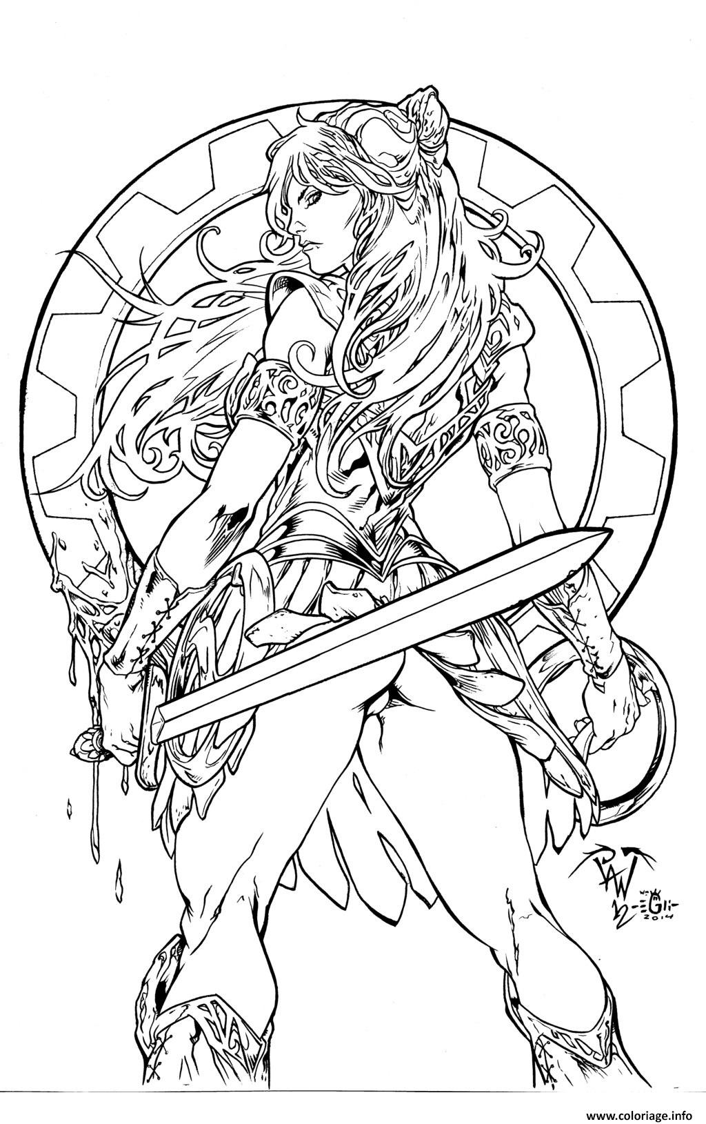 Coloriage Xena Warrior Princesse Dessin à Imprimer