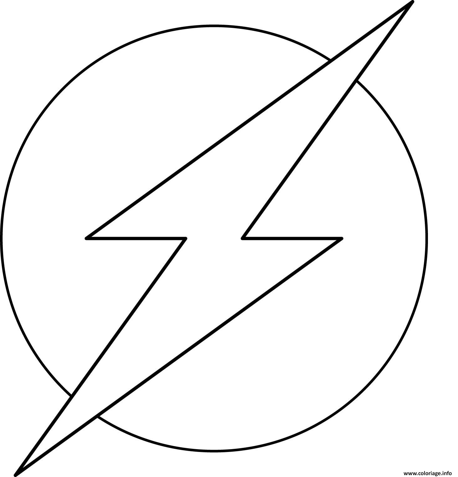 Dessin flash super heros logo officiel marvel Coloriage Gratuit à Imprimer