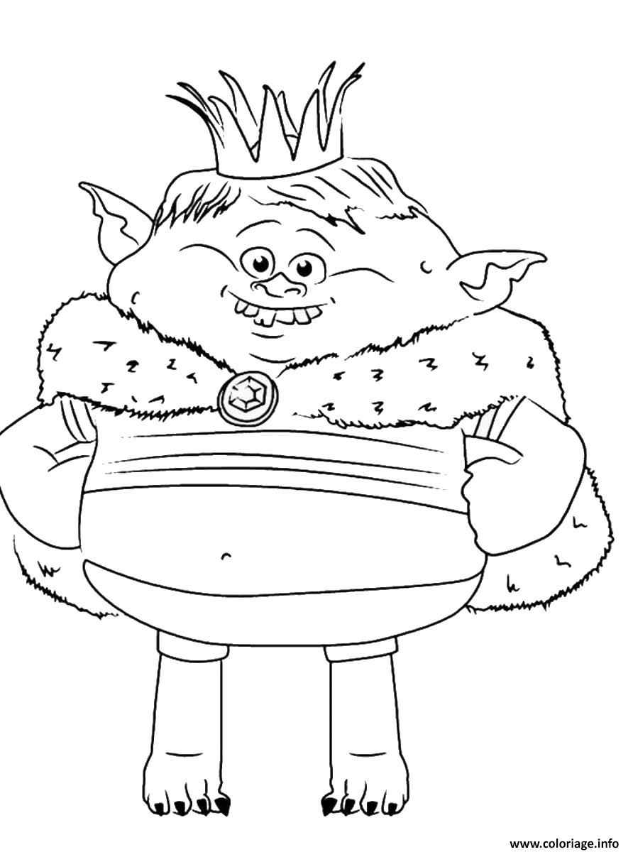 Dessin trolls movie king Coloriage Gratuit à Imprimer