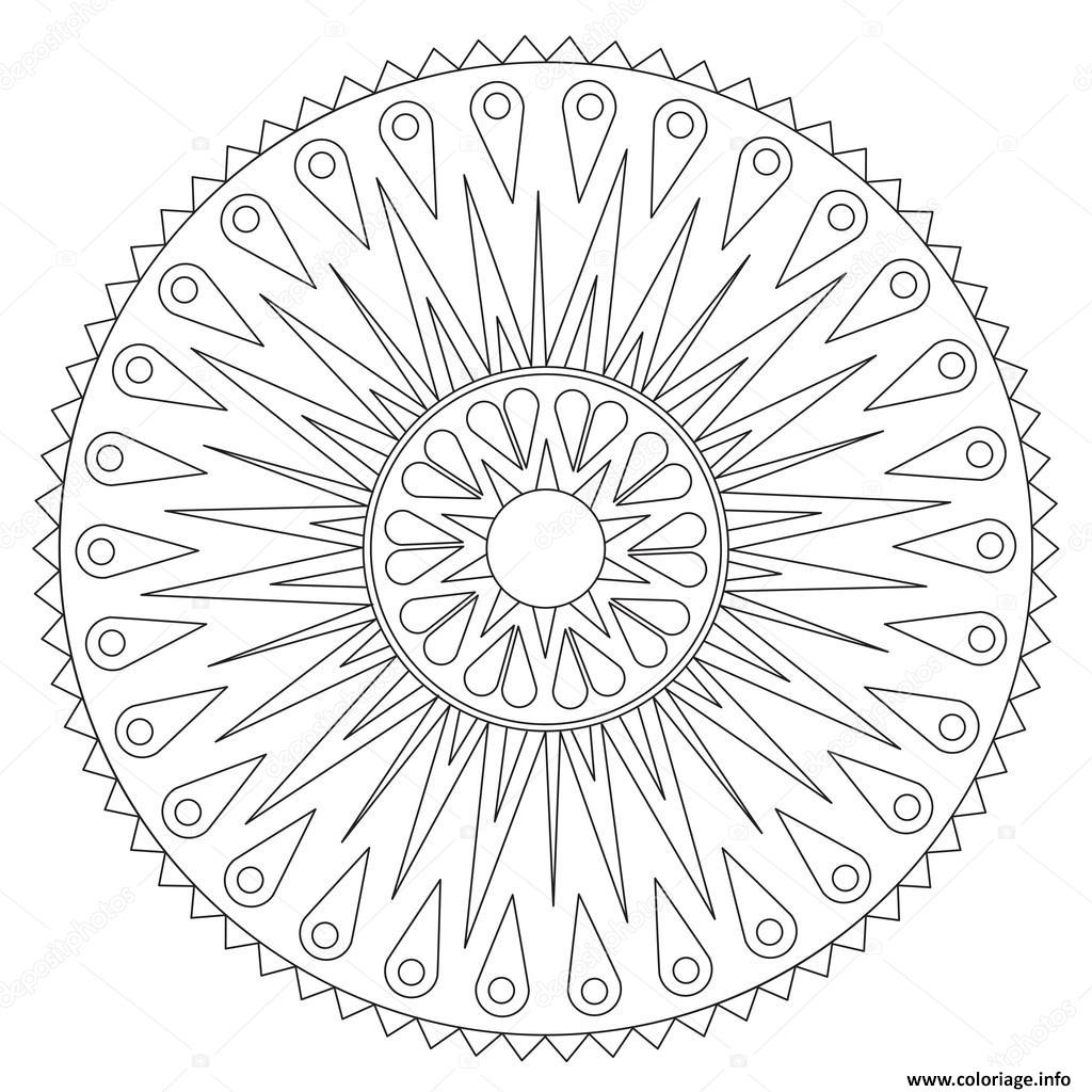 Dessin mandala geometric rays ornament Coloriage Gratuit à Imprimer