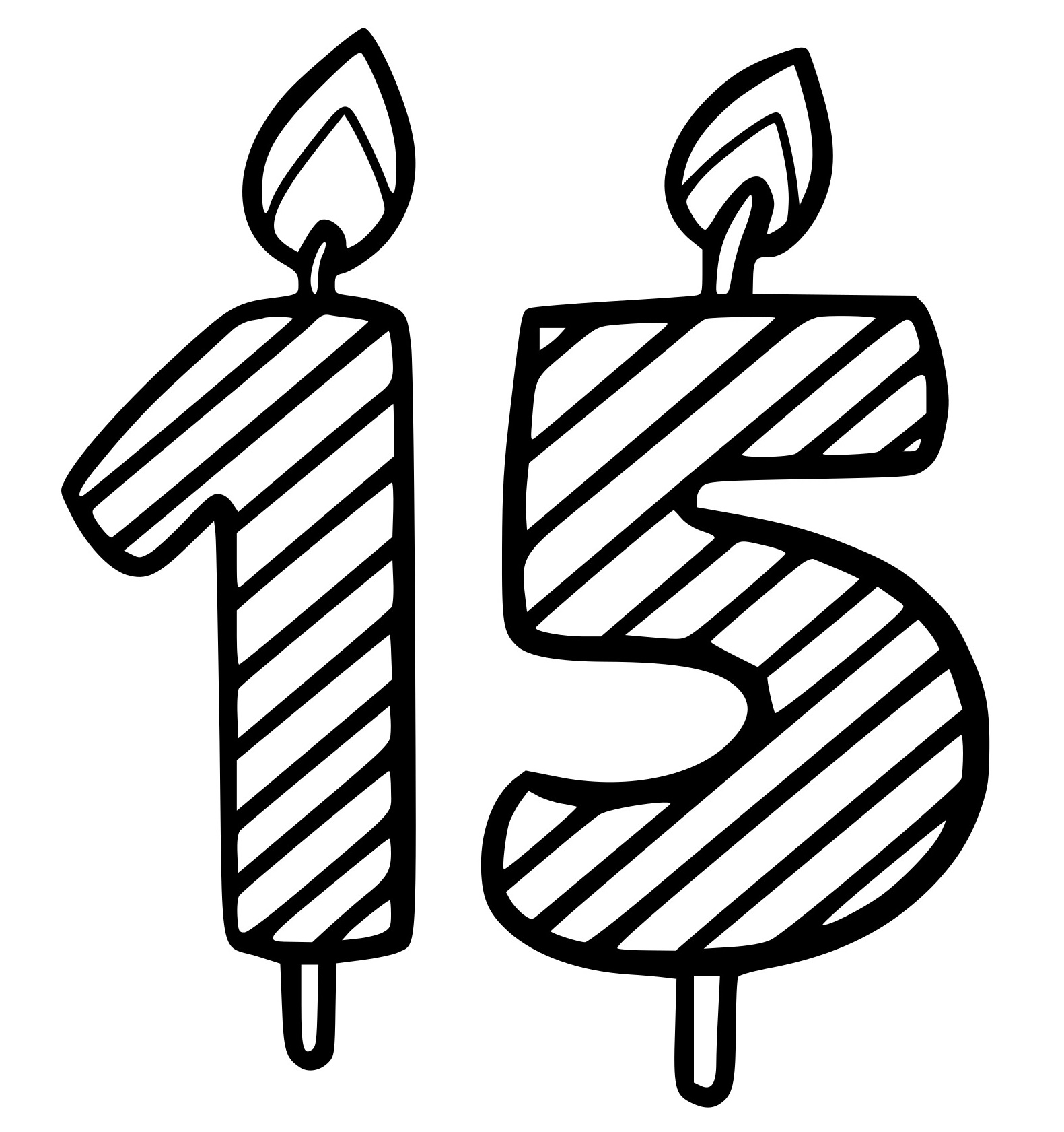Coloriage 15 Ans - Anniversaire à imprimer
