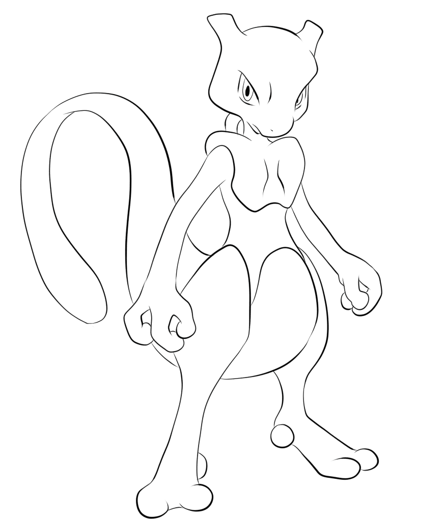 Coloriage 150 Mewtwo Pokemon Légendaire - Pokémon légendaire à imprimer