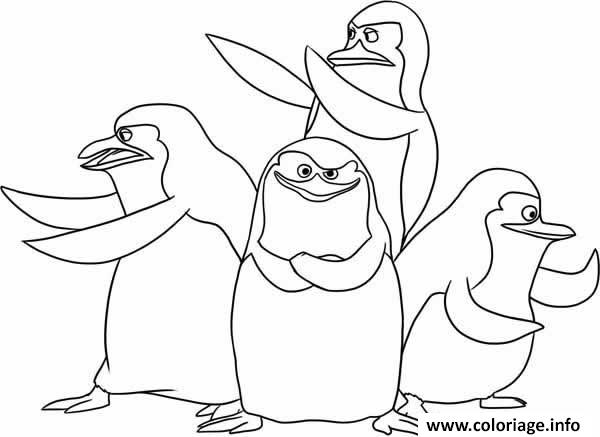 Dessin pingouin de madagascar Coloriage Gratuit à Imprimer