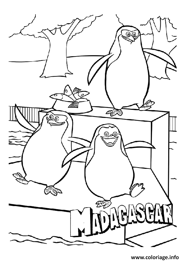 Dessin pingouin de madagascar 2 Coloriage Gratuit à Imprimer