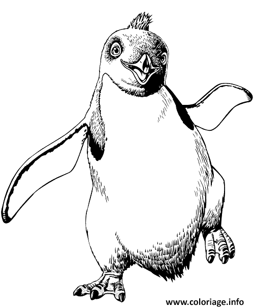 Dessin pingouin qui marche Coloriage Gratuit à Imprimer