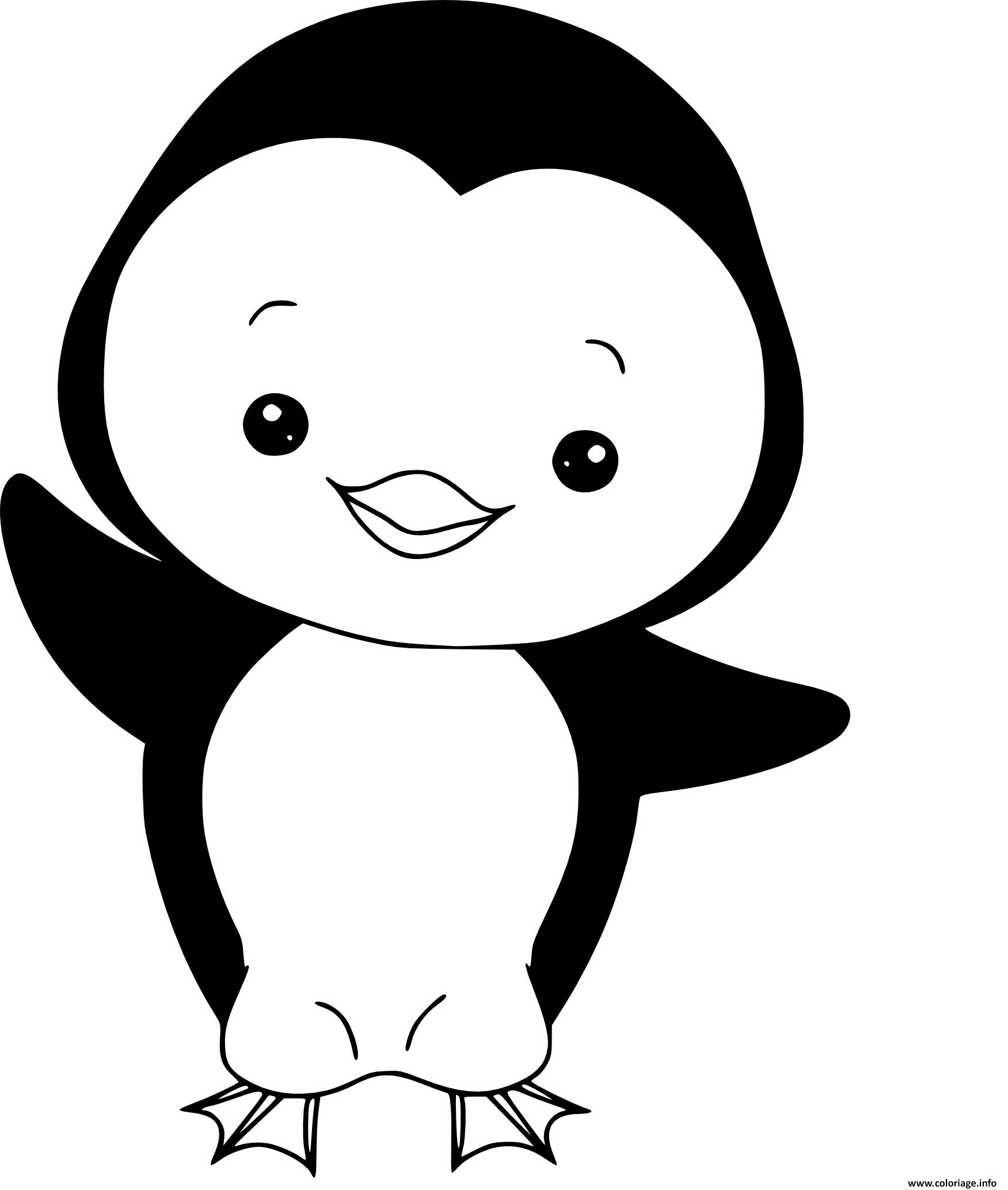 Dessin pingouin facile Coloriage Gratuit à Imprimer