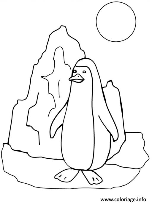 Dessin dessin pingouin banquise soleil Coloriage Gratuit à Imprimer