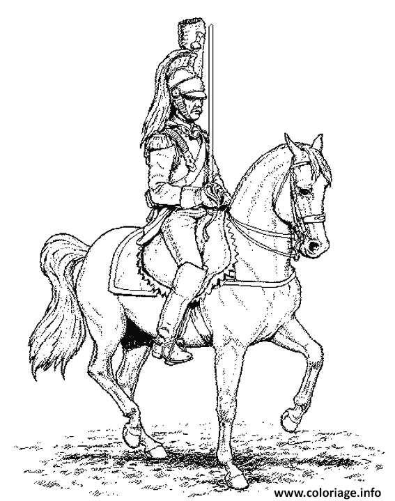 Dessin chevalier et cheval ancien Coloriage Gratuit à Imprimer