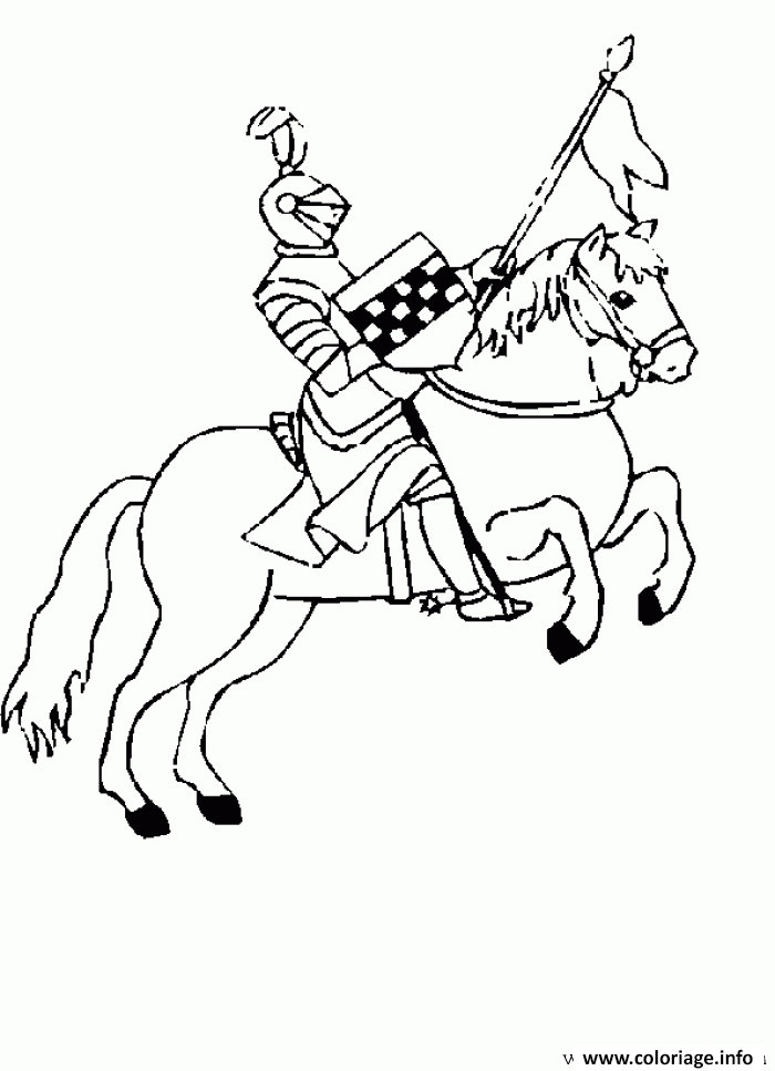 Coloriage Grand Chevalier Fait Un Saut dessin