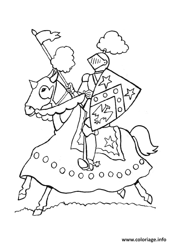 Coloriage Chevalier Sur Son Cheval Dessin Chevalier A Imprimer