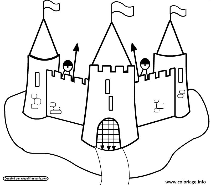 Dessin chateau fort maternelle Coloriage Gratuit à Imprimer