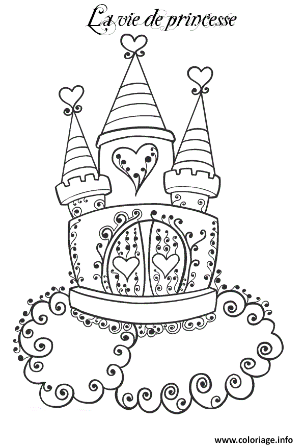 Dessin chateau la vie de princesse Coloriage Gratuit à Imprimer