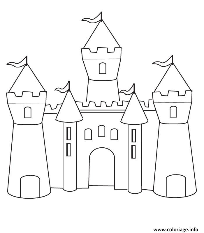 Dessin chateau fort maternelle simple Coloriage Gratuit à Imprimer