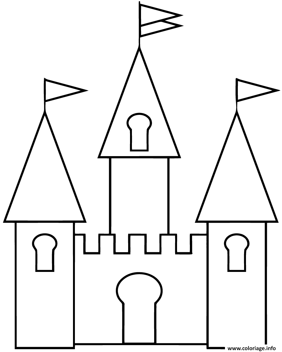 Dessin chateau fort maternelle facile Coloriage Gratuit à Imprimer