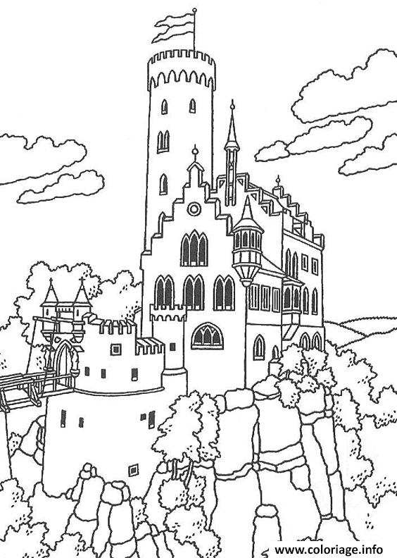 Dessin chateau en allemagne Coloriage Gratuit à Imprimer