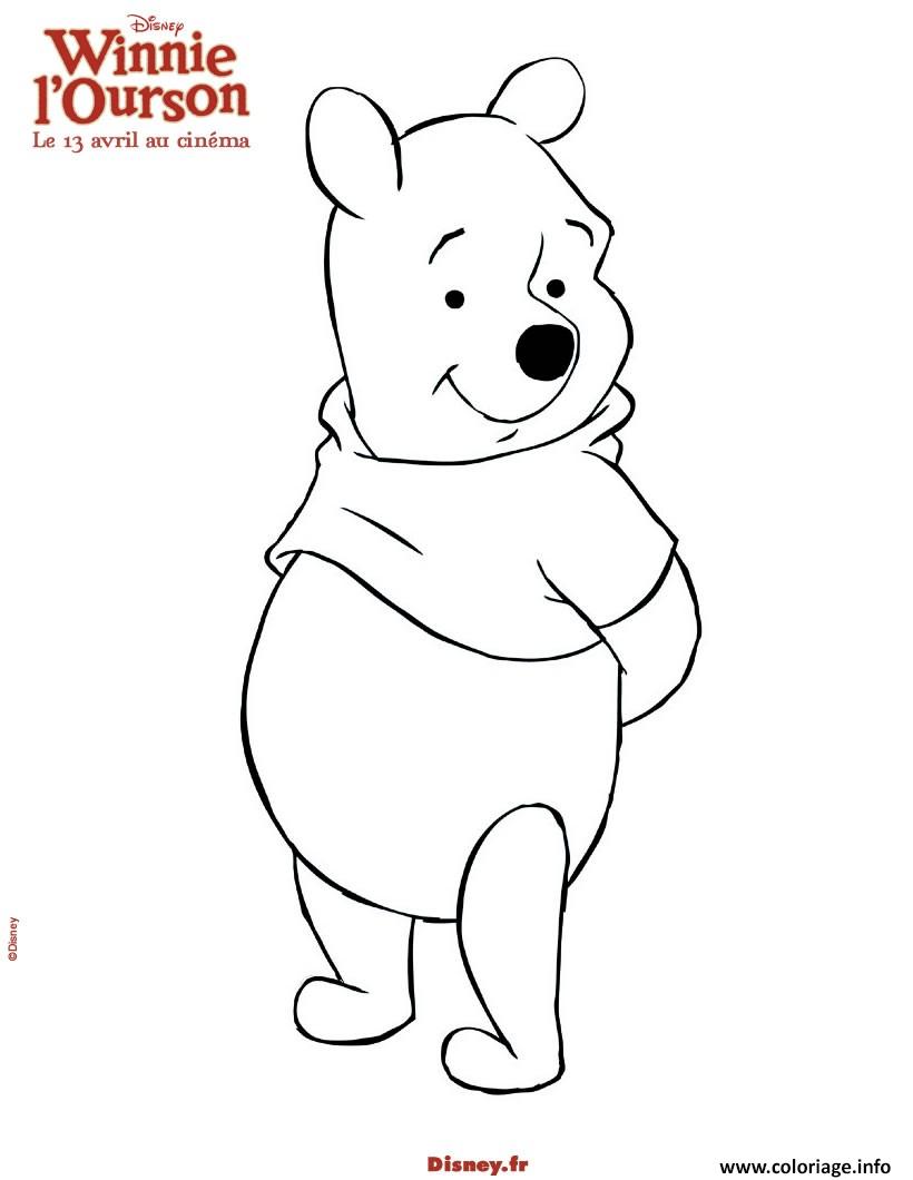 Coloriage Winnie Ourson De Pooh Portrait Dessin à Imprimer