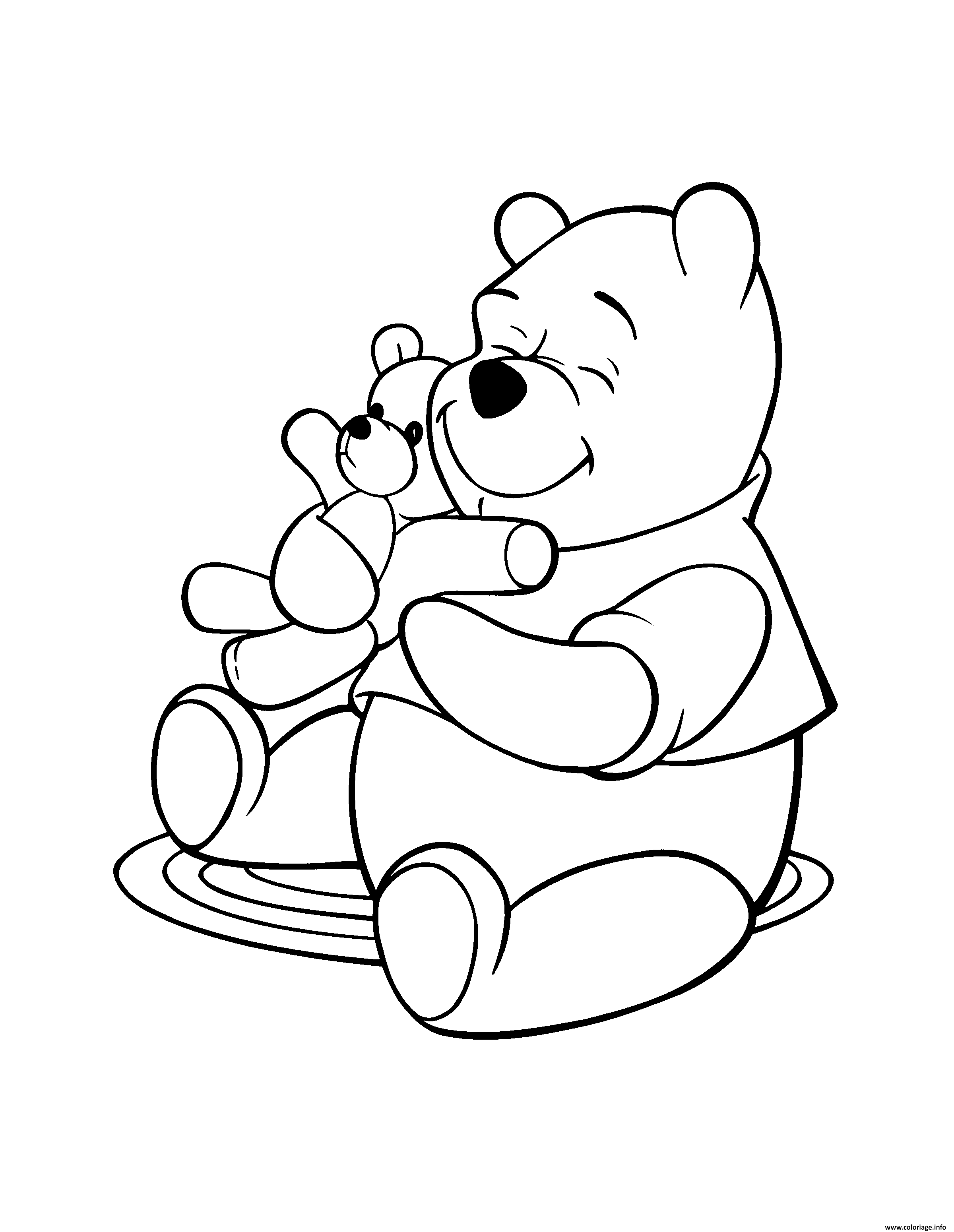 Dessin winnie pret pour dormir Coloriage Gratuit à Imprimer